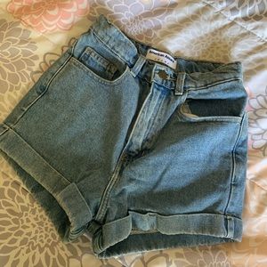 American Apparel High Rise Denim Shorts